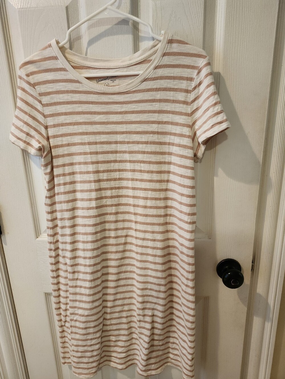 Universal Thread Beige Stripe T Shirt Dress